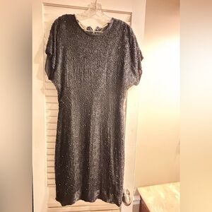 Elegant Black Beaded Dress